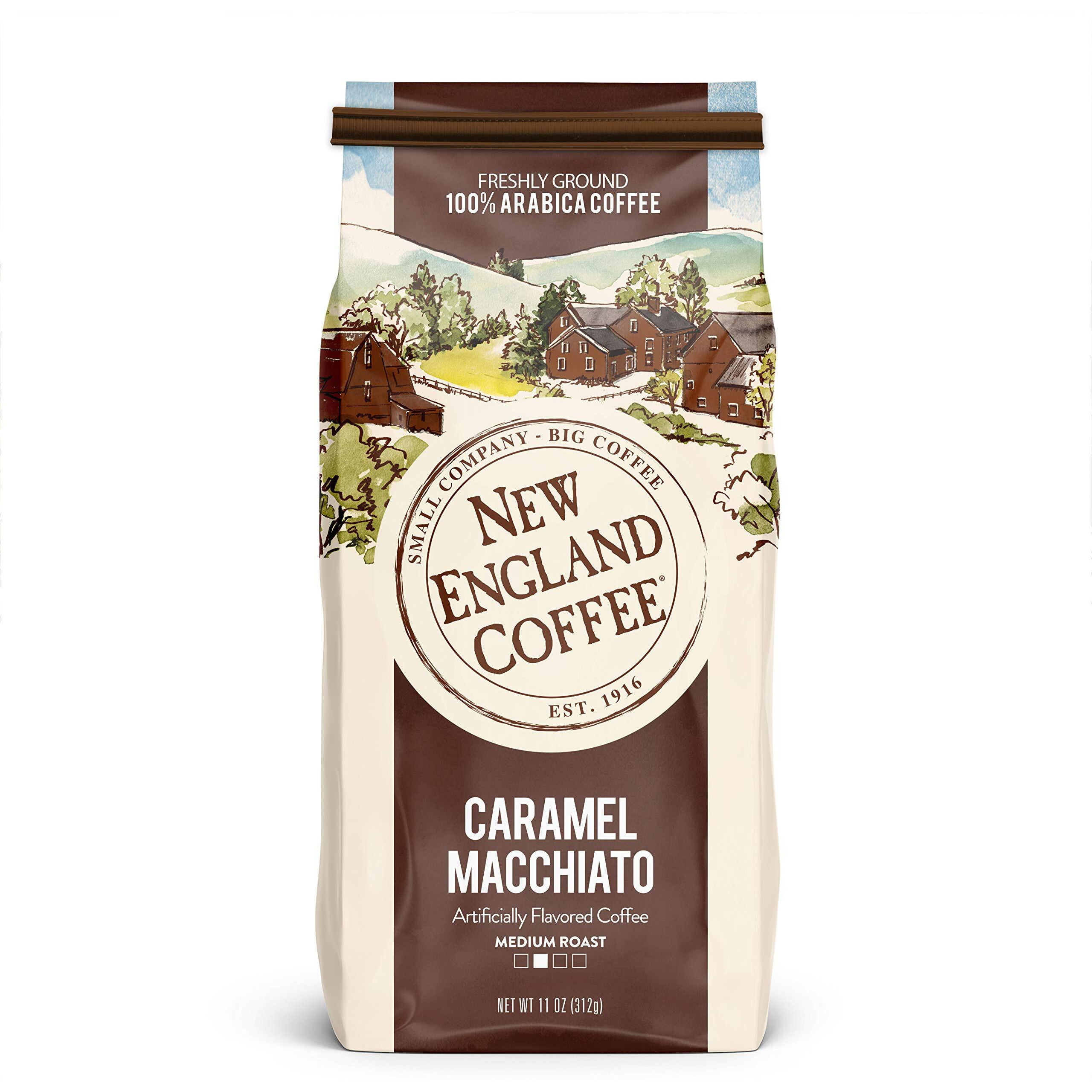 New England Coffee Caramel Macchiato Medium Roast Ground Coffee, 11Oz Bag (Pack Of 1)