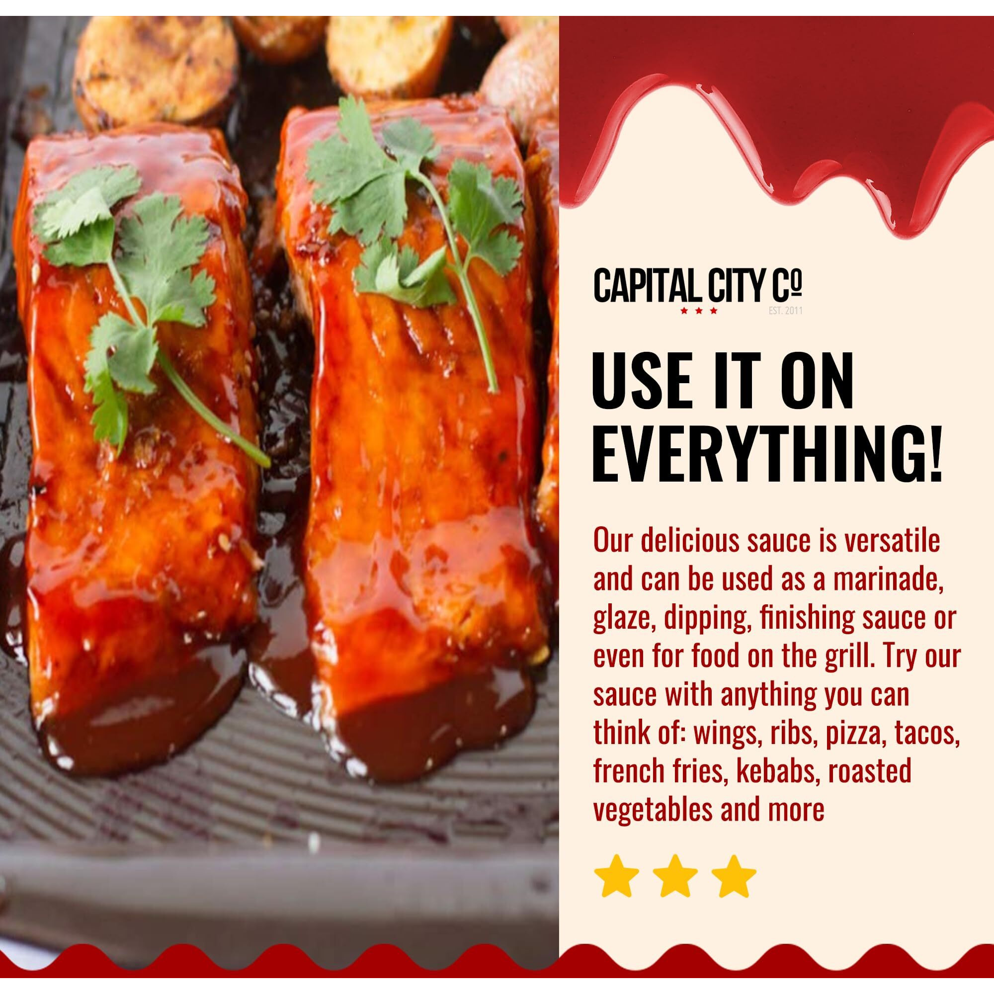 Capital City Mambo Sauce Mild | Washington Dc Wing Sauces | Perfect Condiment For Wings, Chicken, Pork, Beef, Seafood, Burgers, Rice Or Noodles | 128 Fl Oz (1 Gallon) 4 Pack