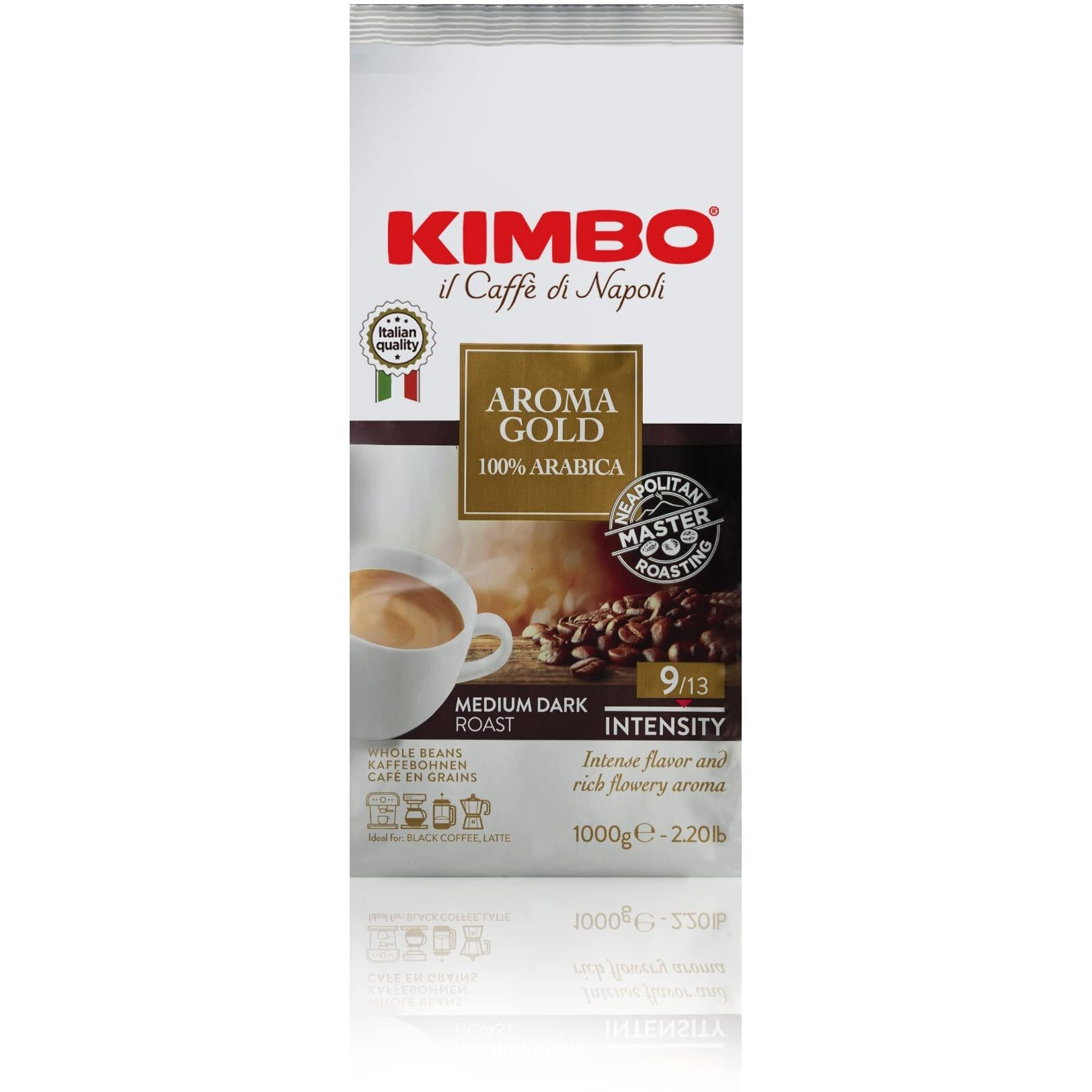 Kimbo Roasted Coffee Beans (Aroma Gold, 2.2 Pounds)