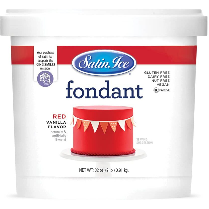 Satin Ice Fondant, Red, 2 Pound
