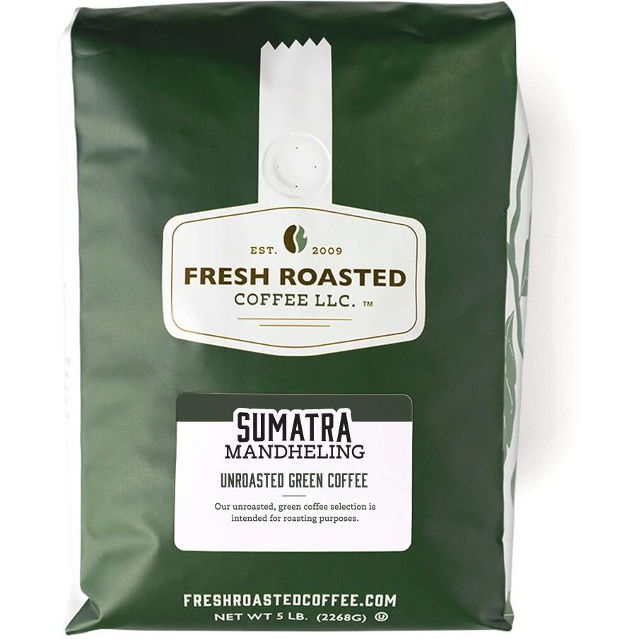 Fresh Roasted Coffee, Unroasted Sumatra Mandheling | Single Origin | Kosher | 5 Pound