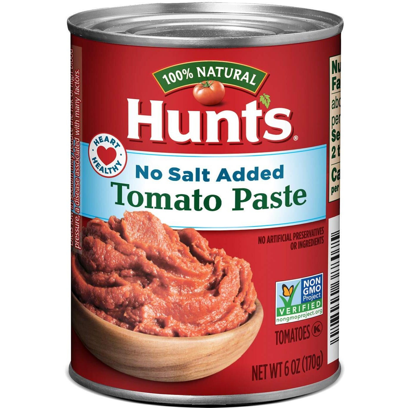 Hunt's Tomato Paste No Salt Added, 6 Oz, 12 Pack