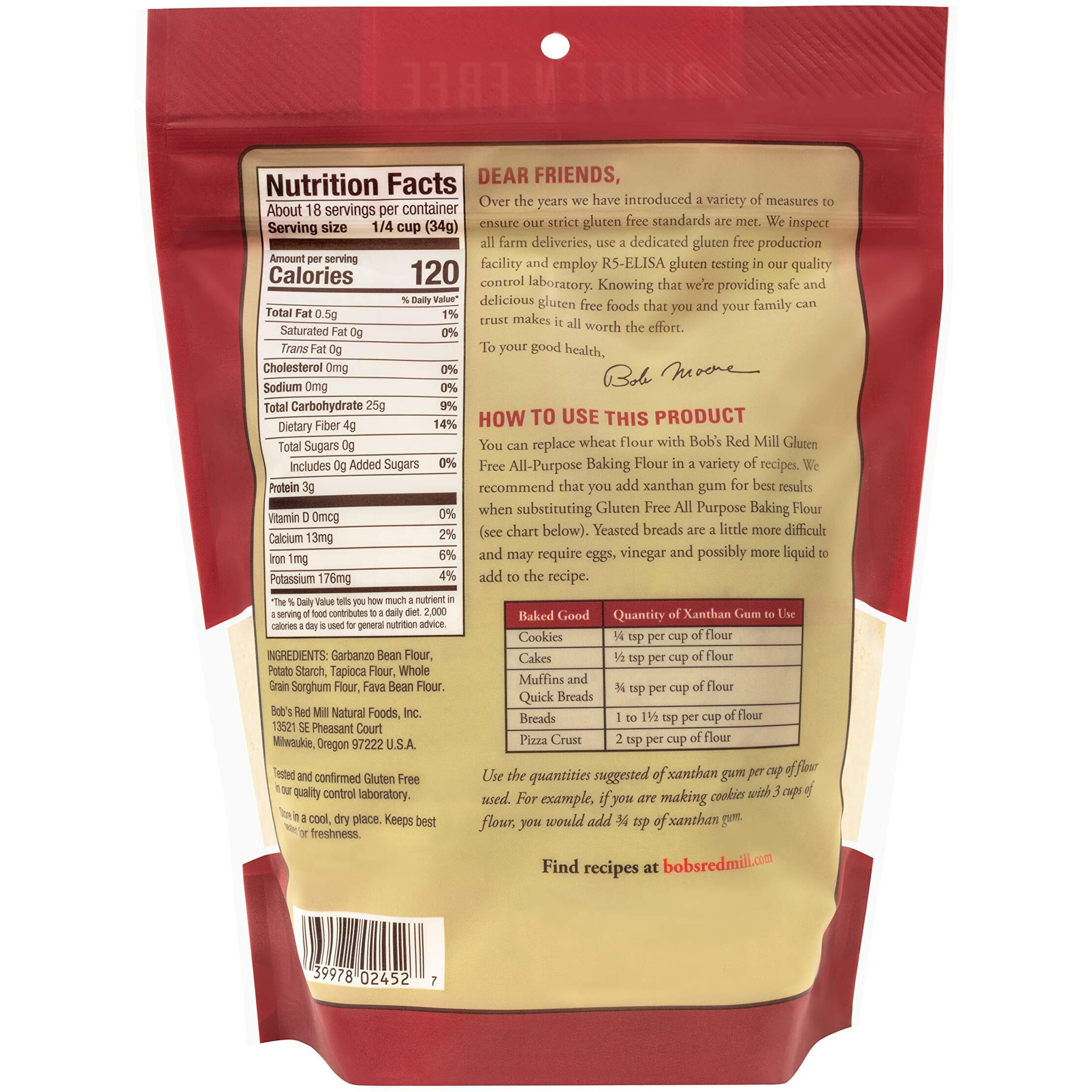 Bob's Red Mill Gluten Free All Purpose Baking Flour, 22-Ounce (Pack Of 4)