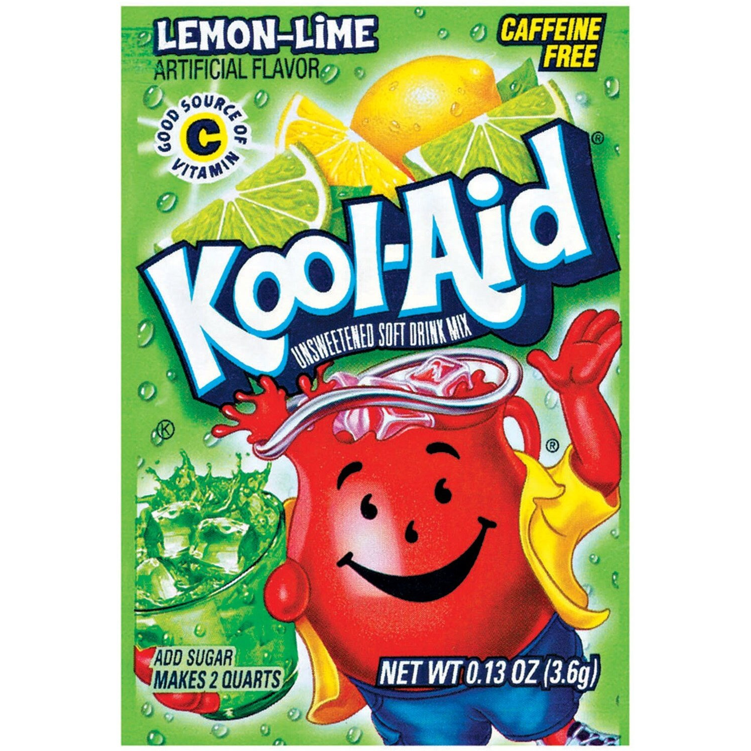 Kool-Aid Soft Drink Mix, Unsweetened, Lemon-Lime, 0.13 Oz (Pack Of 192)