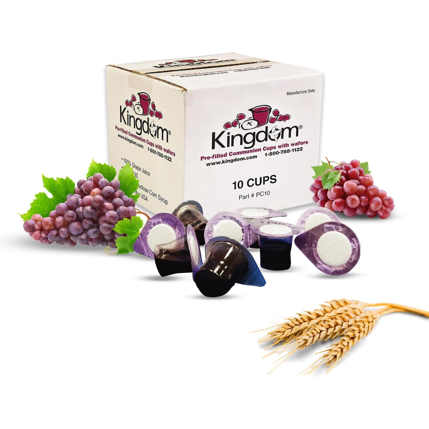 Kingdom Prefilled Communion Cup With Wafers(10Ct - Red Juice) Sealed In A Single-Serving Container With One-Year Shelf Life, Perfect For Holy Eucharist Celebration In Hospitals, Summer Camps,And More