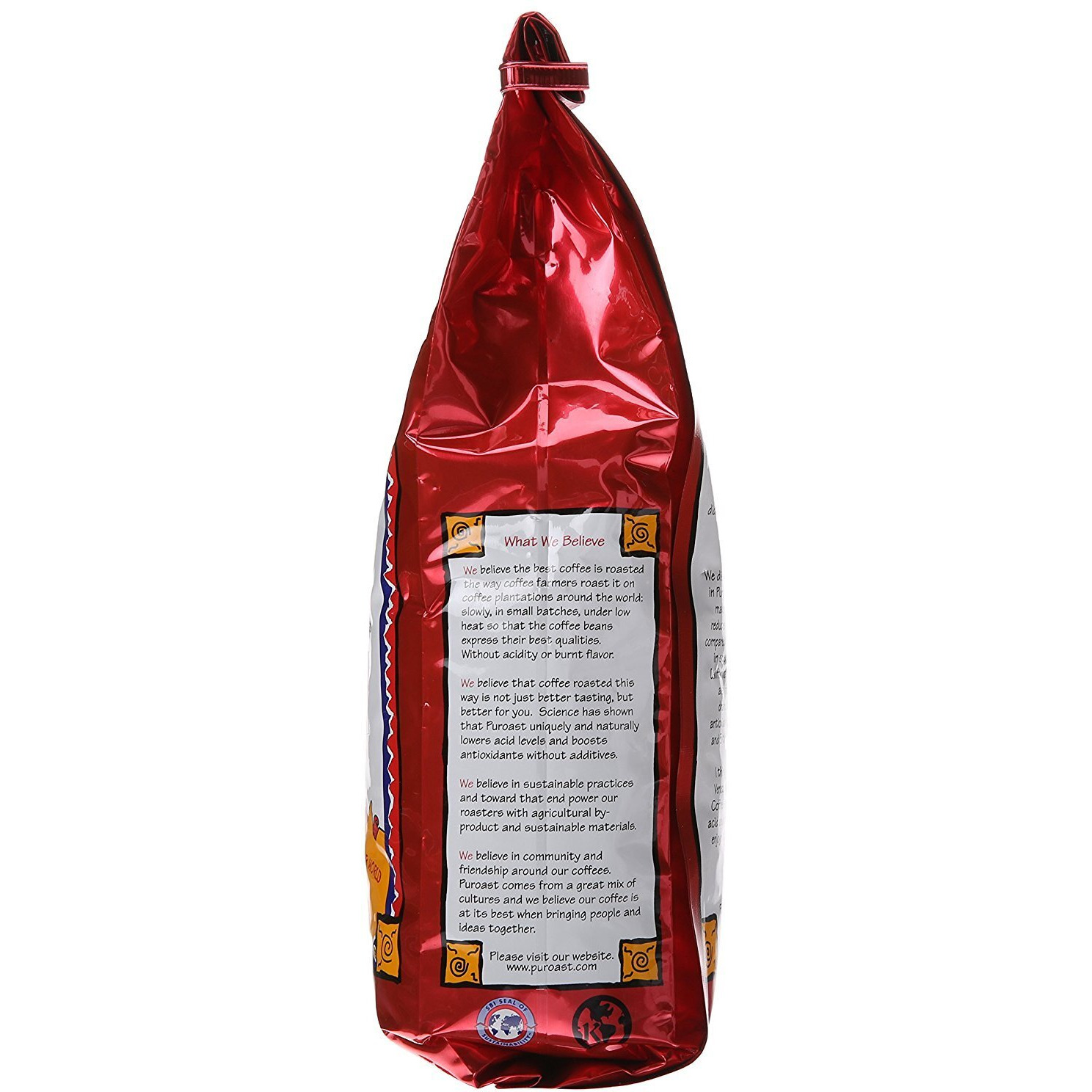 Puroast Low Acid Coffee , Whole Bean , Lost Art Blend , Medium Roast , Certified Low Acid Coffee , Ph 5.5+ , Gut Health , 2.2 Lb , Higher Antioxidant , Smooth For Espresso, Cold Brew & Iced Coffee