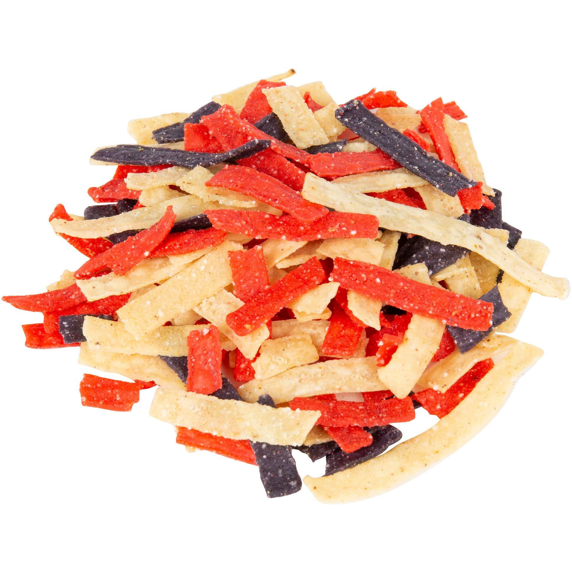 Fresh Gourmet Tri | Color Tortilla Strips | 3.5 Ounce, Pack Of 9 | Low Carb | Crunchy Snack And Salad Topper