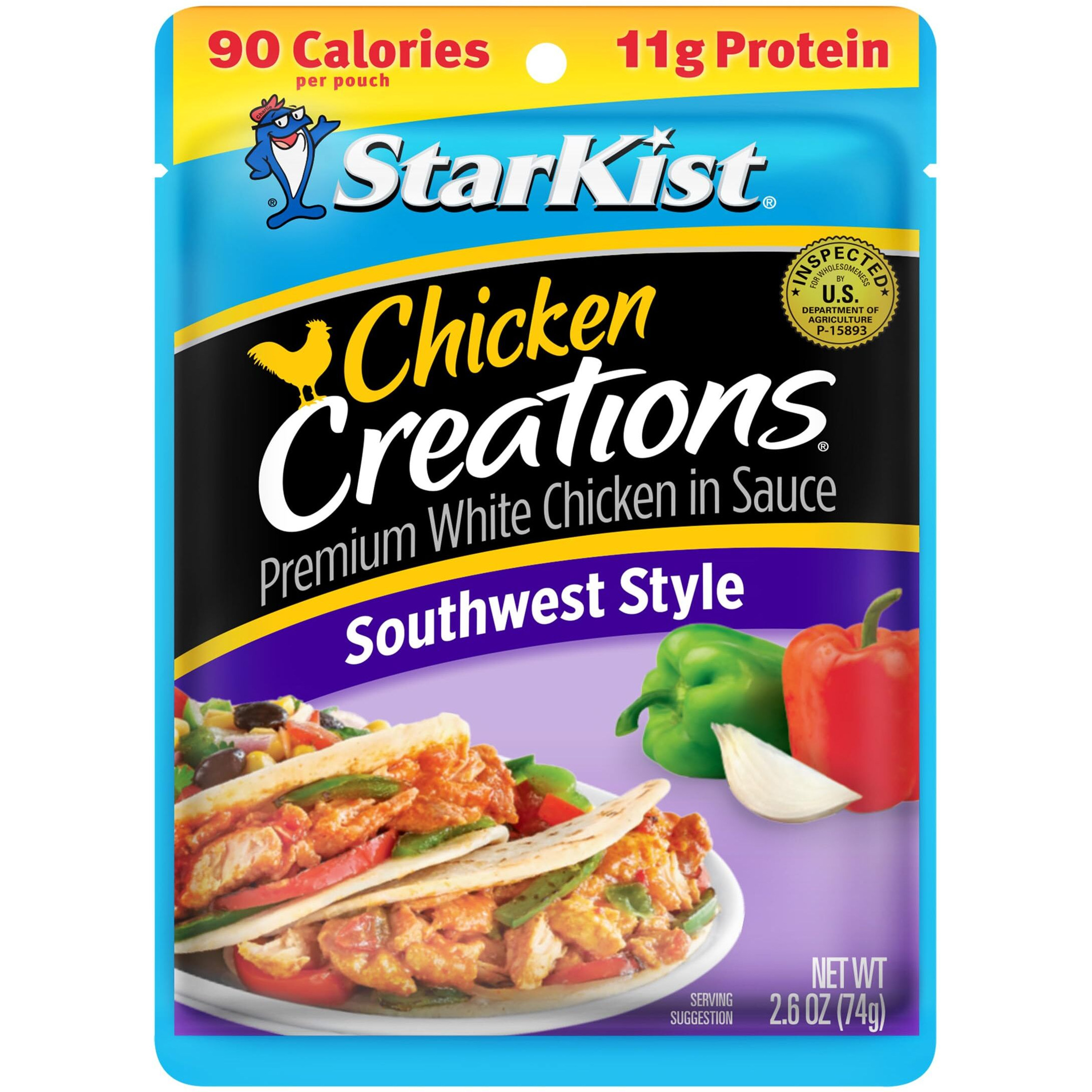 Starkist Chicken Creations, Southwest Style, 2.6 Oz Pouch, Pack Of 12