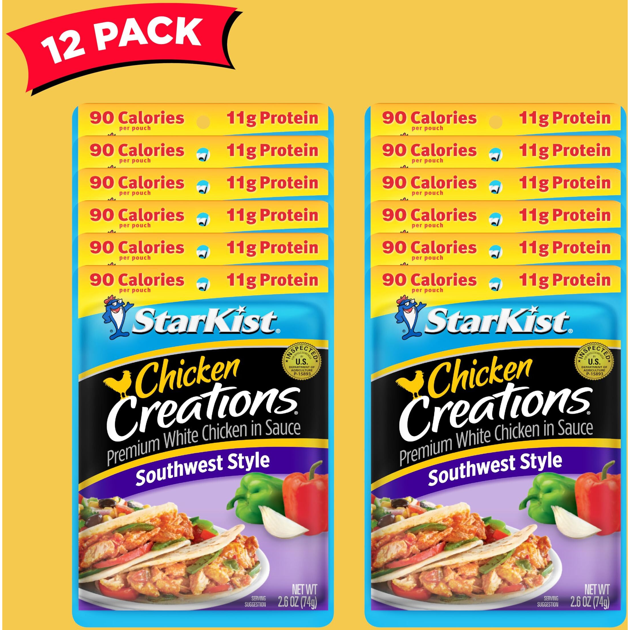 Starkist Chicken Creations, Southwest Style, 2.6 Oz Pouch, Pack Of 12
