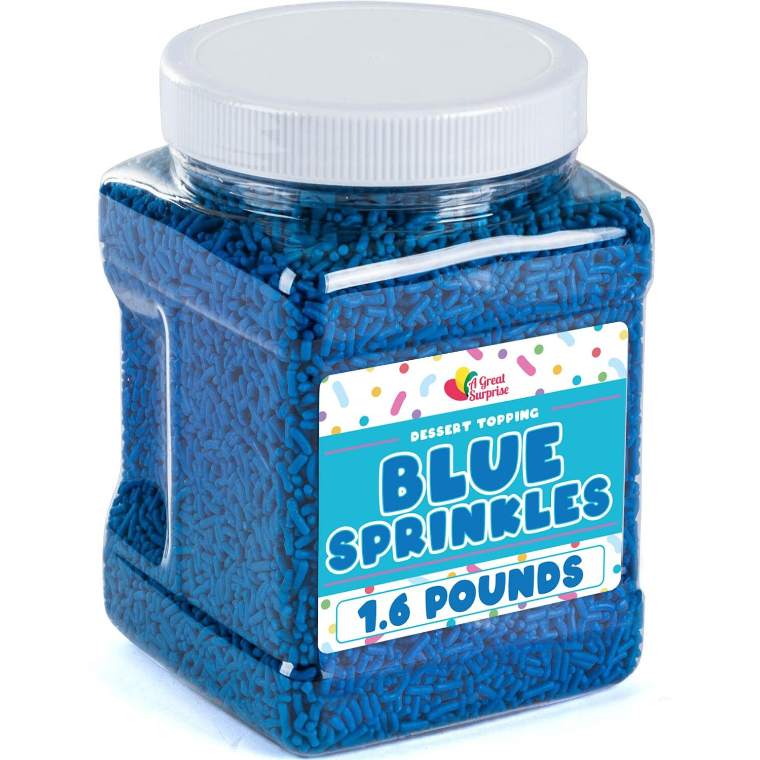 Blue Sprinkles Bulk - 1.6 Pounds - Royal Blue Jimmies - Blue Sprinkles For Baking - Dark Blue Baby Shower Sprinkles - For Ice Cream, Cake Decorating, Cupcakes, Cakepops - Blue Dessert Toppings