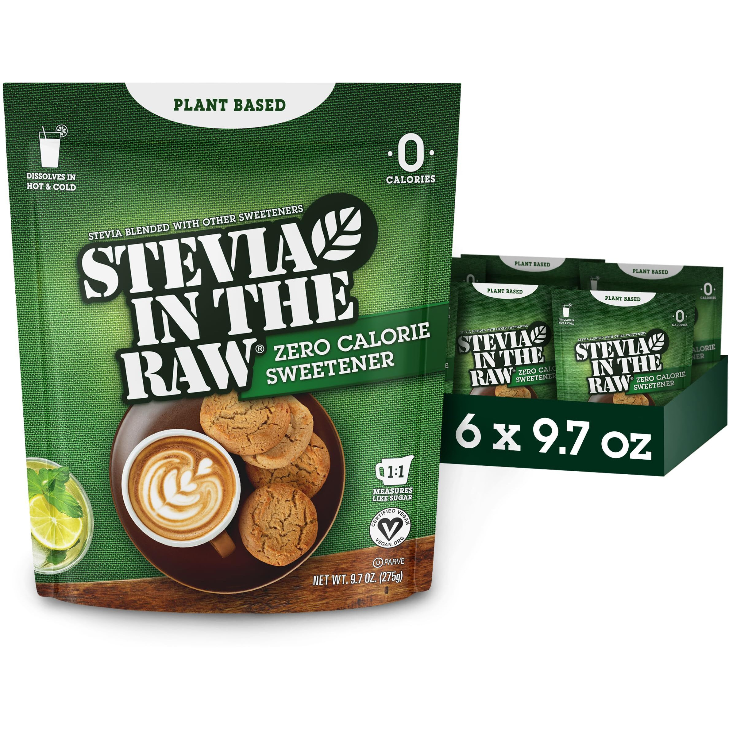Stevia In The Raw Stevia Sweetener Baker's Bag, 9.7 Oz., Zero Calorie Stevia Sugar Substitute, No Erythritol Or Artificial Flavors, Vegan, Gluten Free, Kosher, Low Glycemic Index