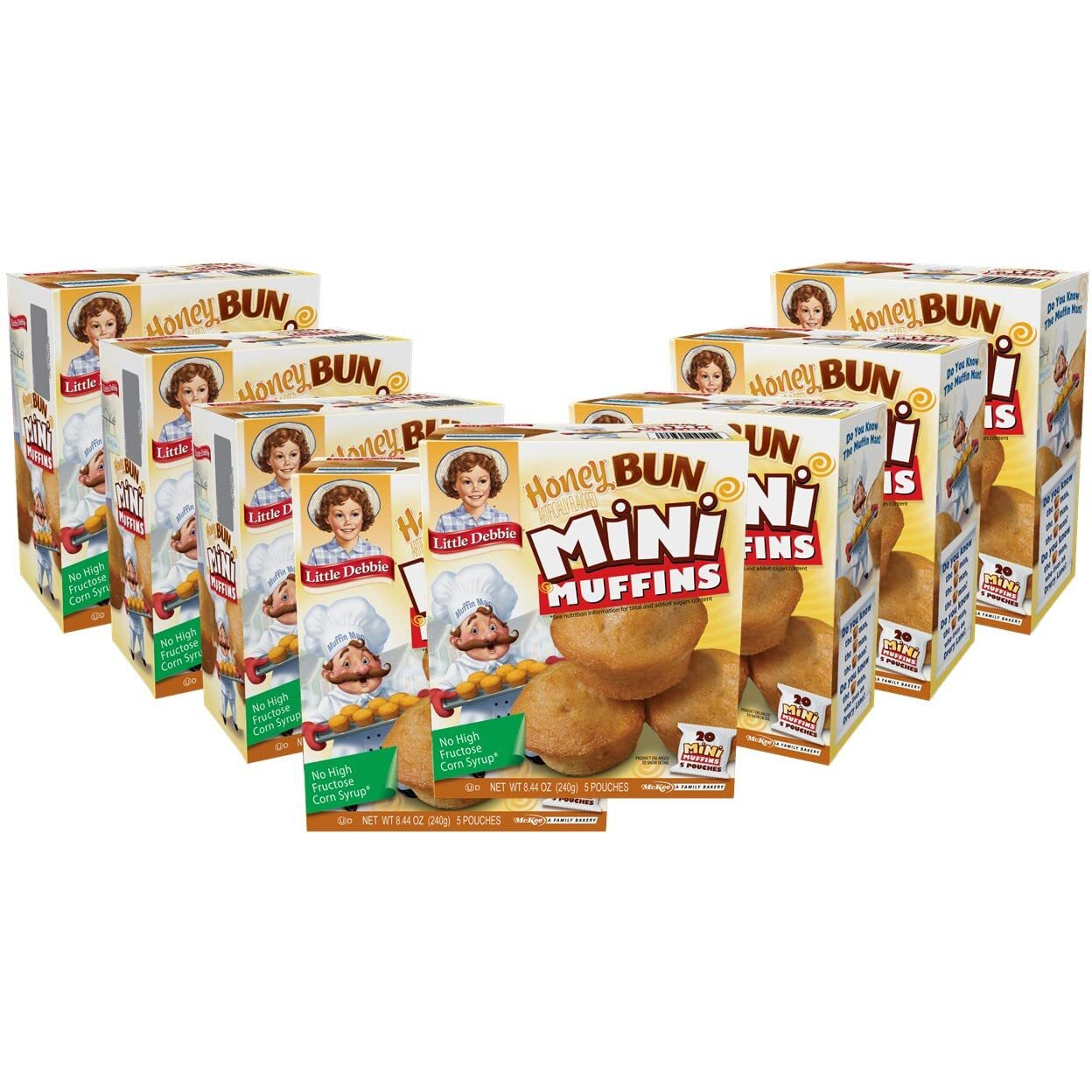 Little Debbie Honey Bun Mini Muffins, 40-1.7 Oz Pouches (8 Boxes)