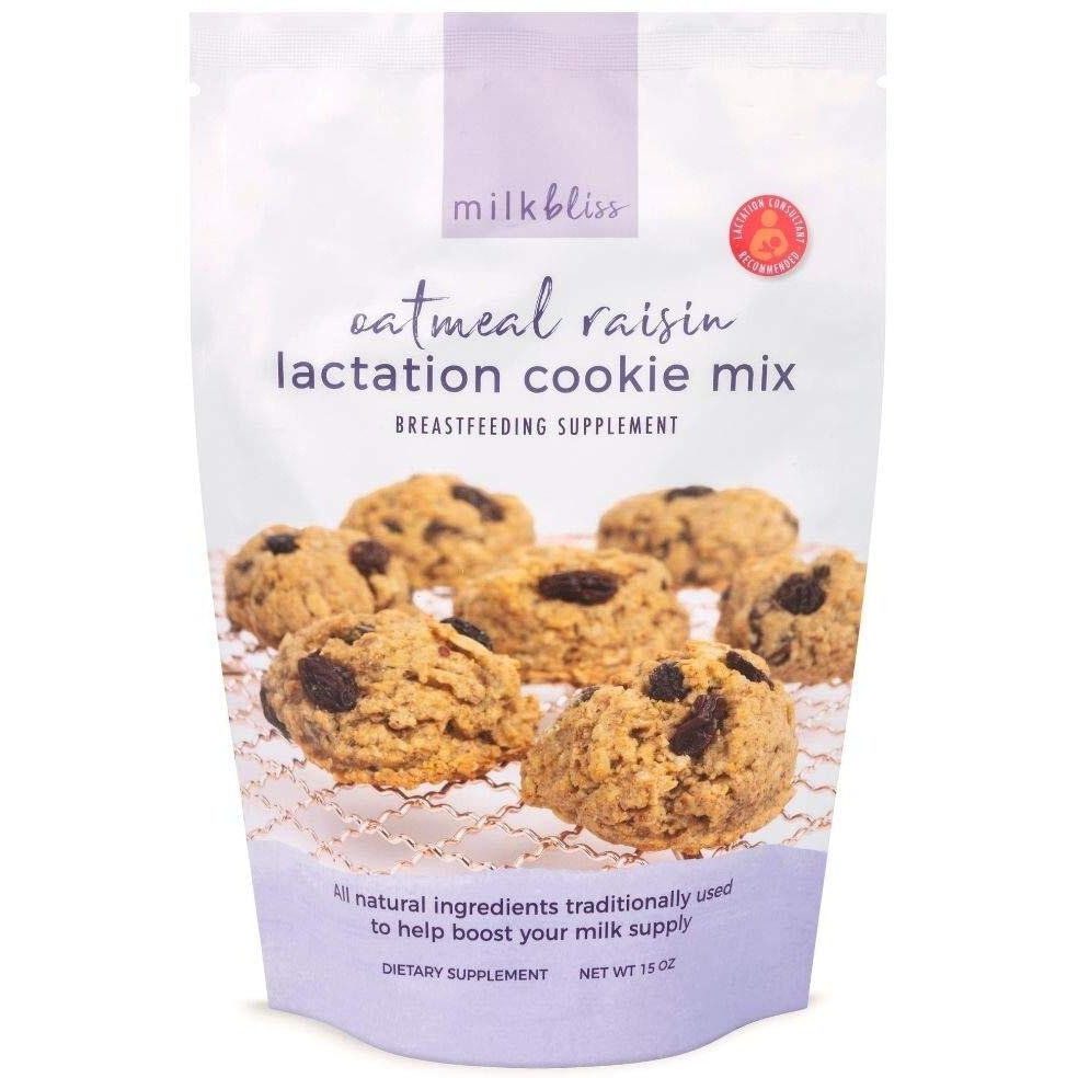 Milkbliss Lactation Cookies Mix- Oatmeal Raisin Breastfeeding Cookie Supplement Support For Breast Milk Increase- 15Oz