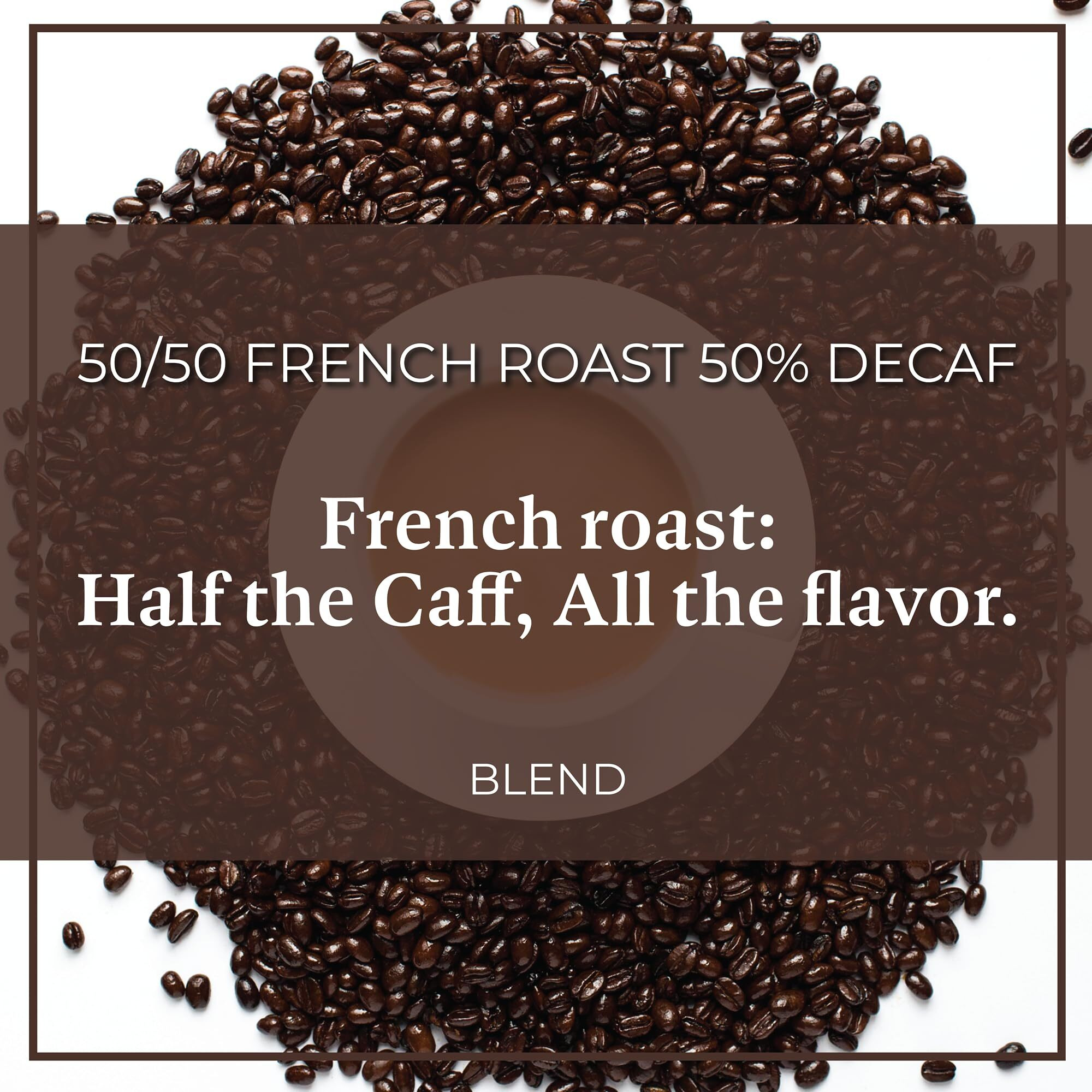 The Bean Organic Coffee Company 50/50 (Half Caff) French Roast, 50% Decaf, Dark Roast, Ground Coffee, 16-Ounce Bags (Pack Of 2), Caf   Molido Tostado Org  Nico Descafeinado