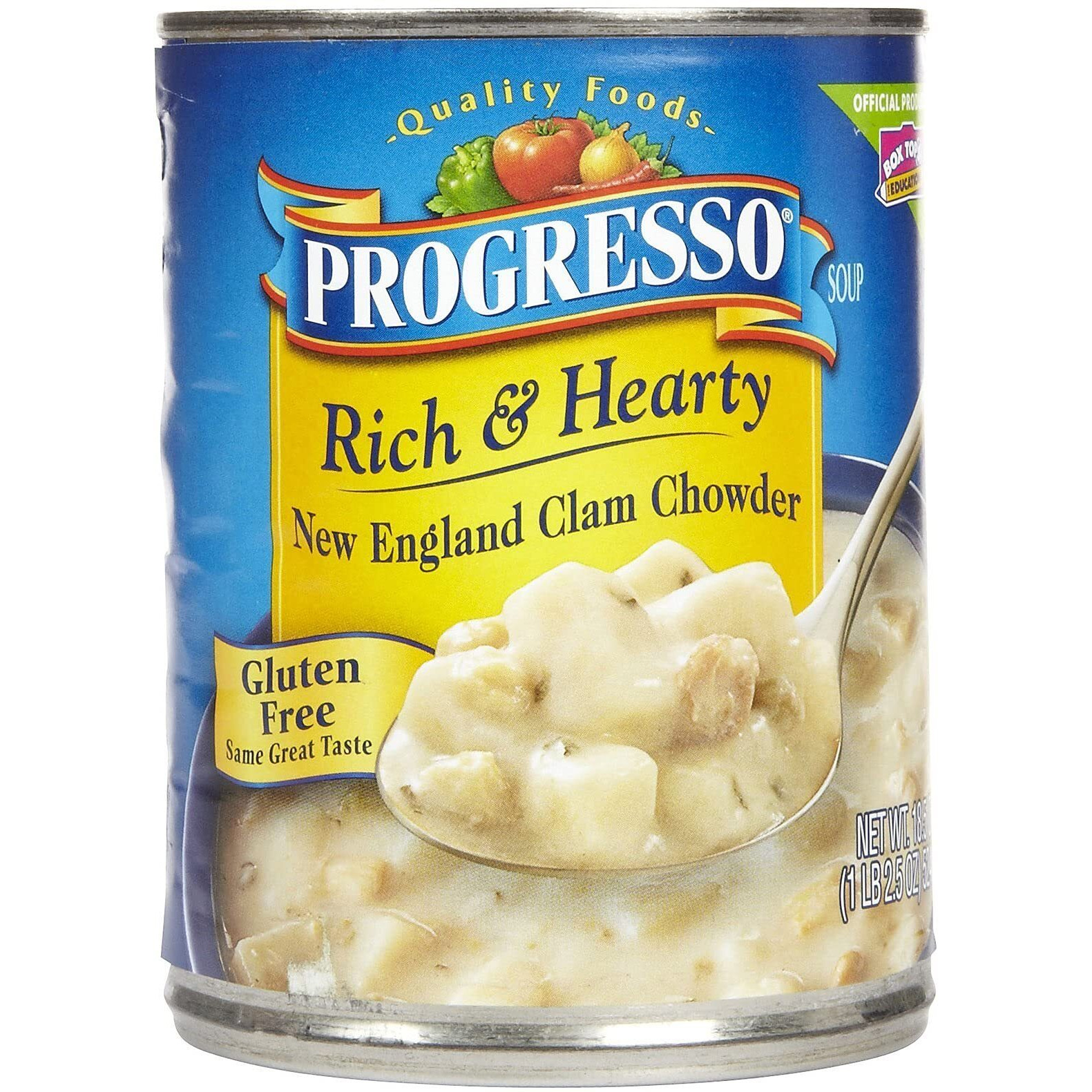 Progresso, Rich & Hearty Soup, Gluten Free, New England Clam Chowder, 18.5Oz Can (Pack Of 6)