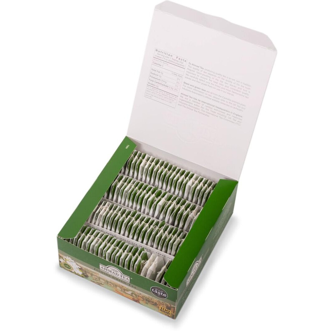 Ahmad Tea Jasmine Green Tea, Tagged Teabags Without Envelopes, 100 Count