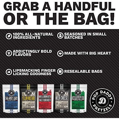 Pop Daddy Flavored Pretzels Sticks | Healthy Gourmet Pretzels Snacks | 7.5Oz Individual Bags | 3 Pack | Mexican Street Corn