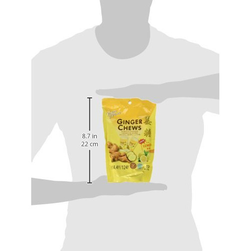 5 Packs Of Prince Of Peace 100 Percent Natural Ginger Candy Chews (Lemon, 4 Ounce)