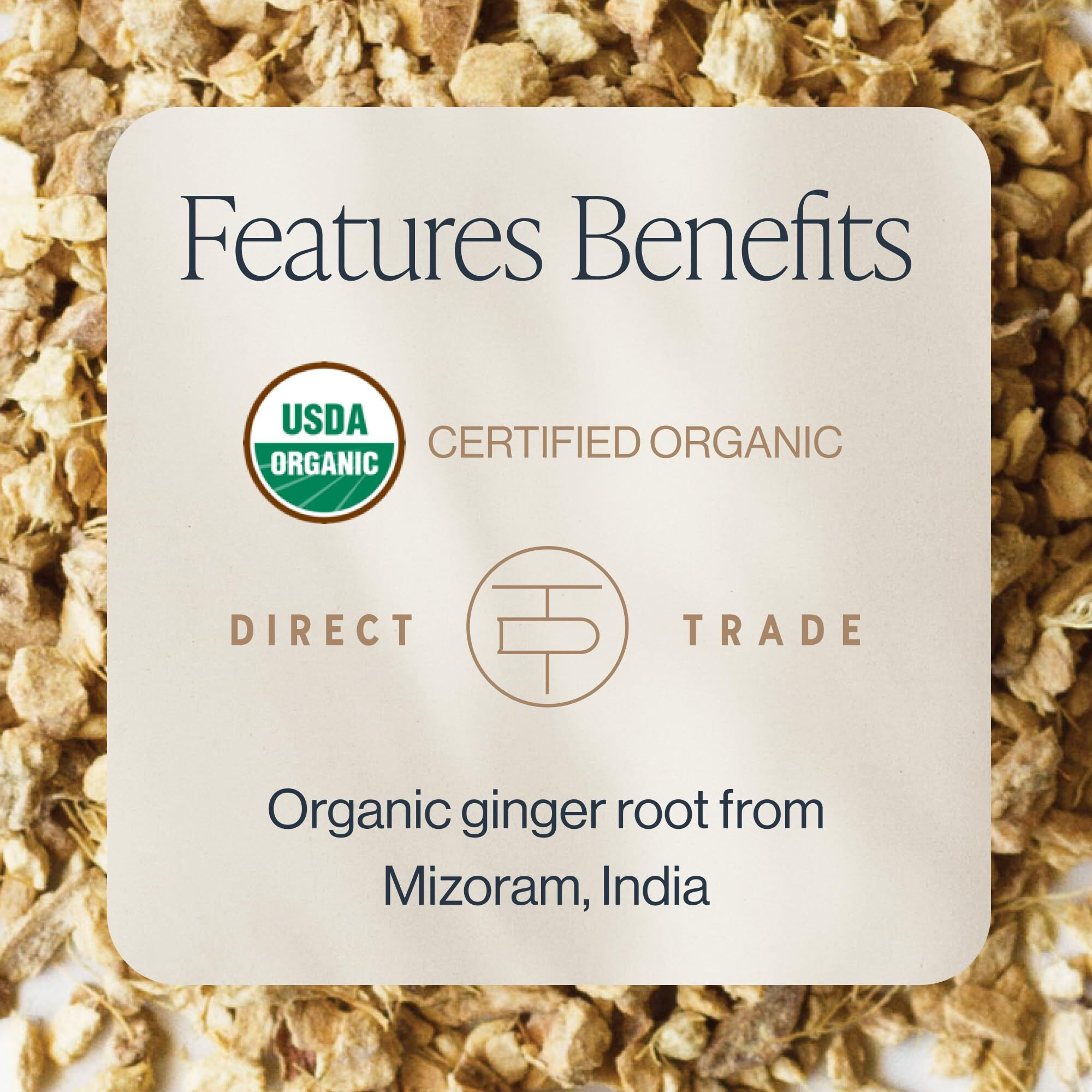 Rishi Tea Ginger Herbal Tea - Organic, Caffeine Free Loose Leaf Tea, Pure Botanical Digestive Tea - 16 Ounces, 56+ Servings
