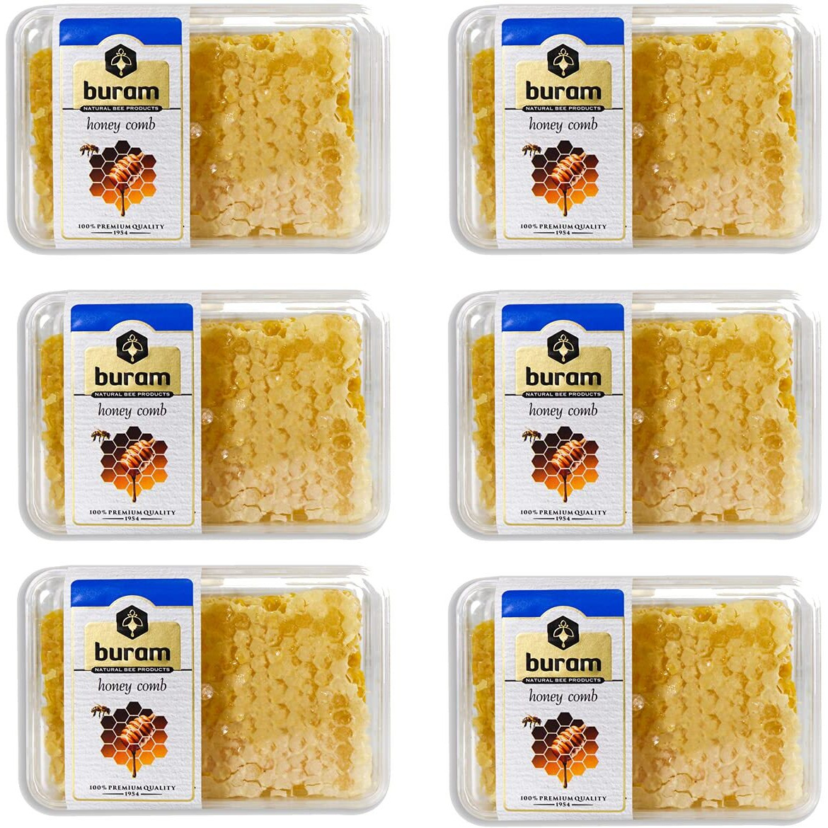 Buram Pure Gourmet Raw Honeycomb-100% All-Natural, No Additives, No Preservatives, From The Turkish Mountains 7.1 Oz Pack Of 6