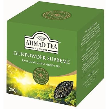 Ahmad Tea Green Tea, Gunpowder Loose Leaf, 500G - Caffeinated & Sugar Free