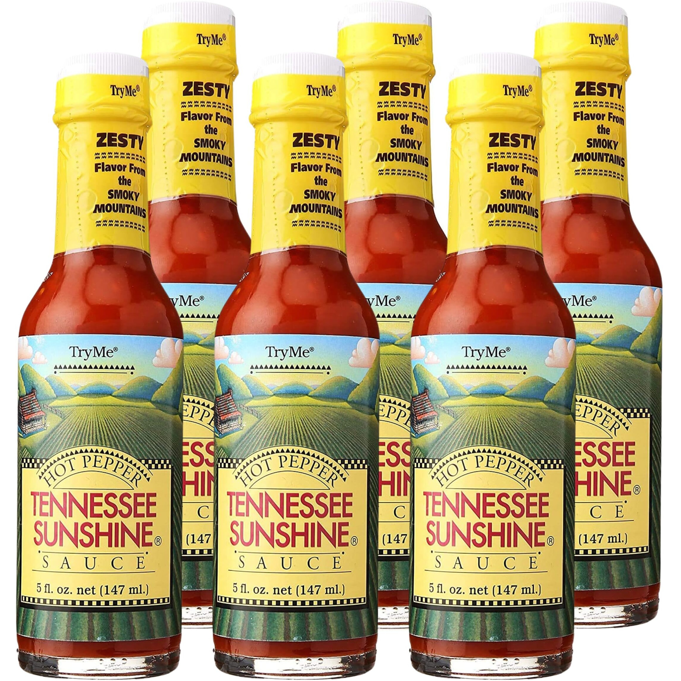 Try Me Tennesse Sunshine Hot Pepper Sauce, 5Oz Bottle (Pack Of 6)