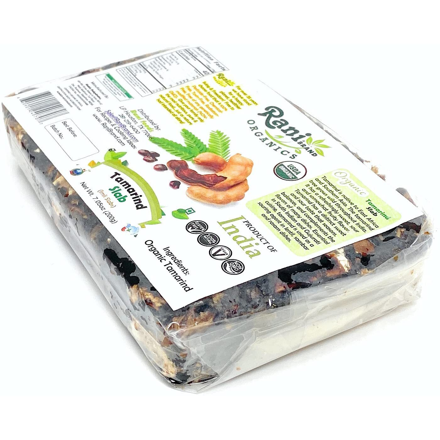 Rani Organic Tamarind Slabs (Imli Slabs) 7Oz (200G) ~ All Natural | No Added Sugar | Vegan | Gluten Free | Non-Gmo | Indian Origin | Usda Certified Organic