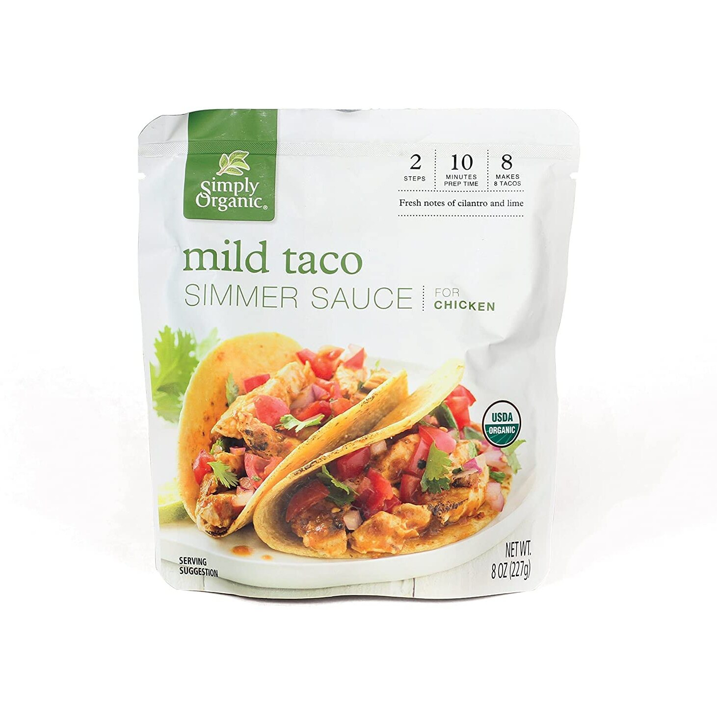 Simply Organic Mild Taco Simmer Sauce, Certified Organic | 8 Oz | Pack Of 6