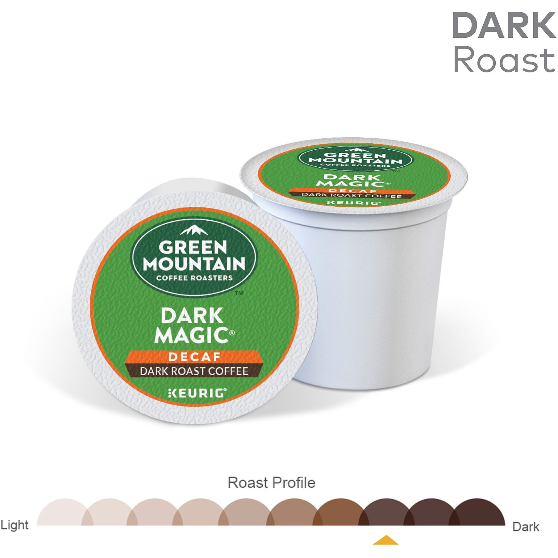 Green Mountain Coffee Dark Magic Decaf Keurig K-Cups Coffee, 12 Count