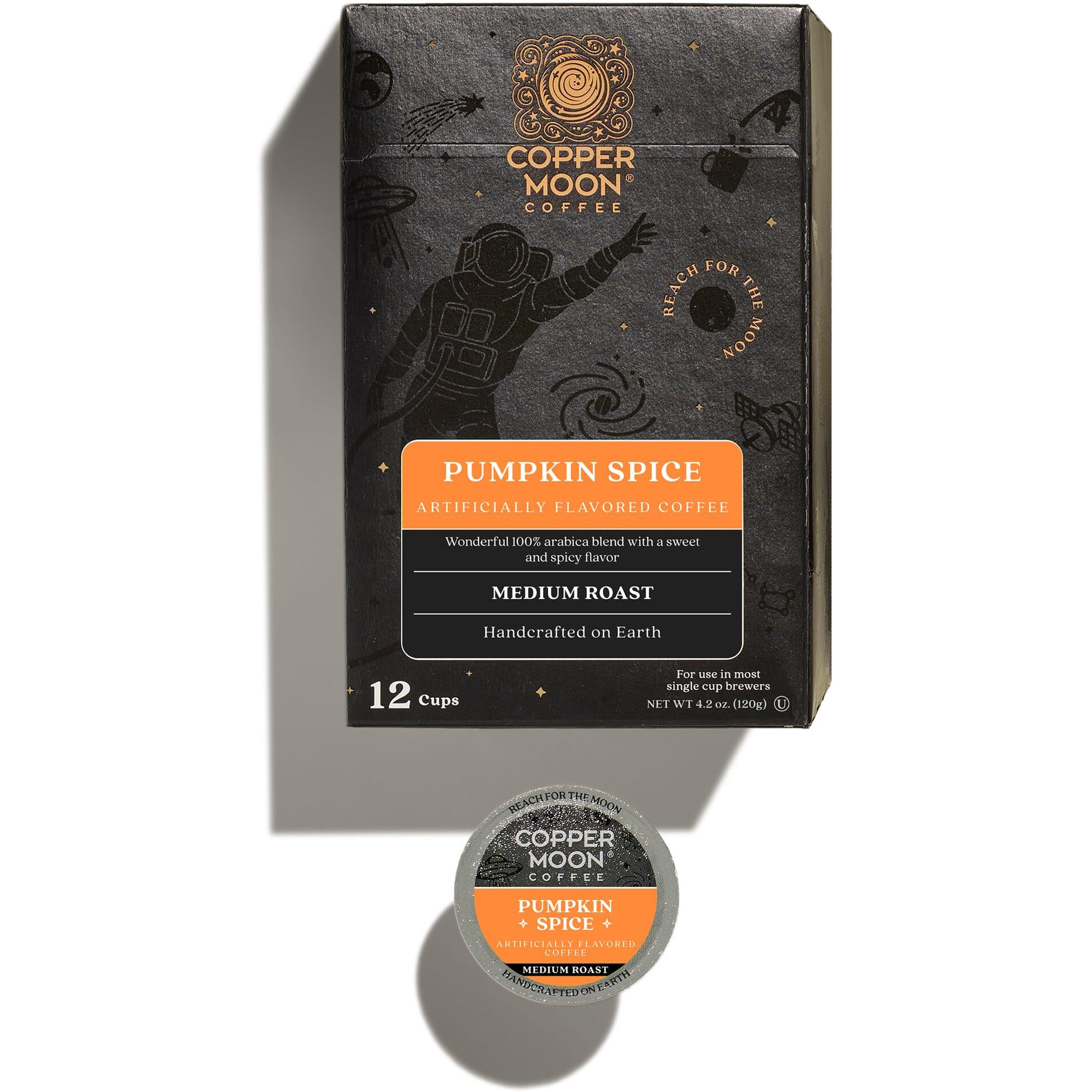 Copper Moon Single Serve Coffee Pods For Keurig K-Cup Brewers, Medium Roast, Pumpkin Spice Blend, 12 Count