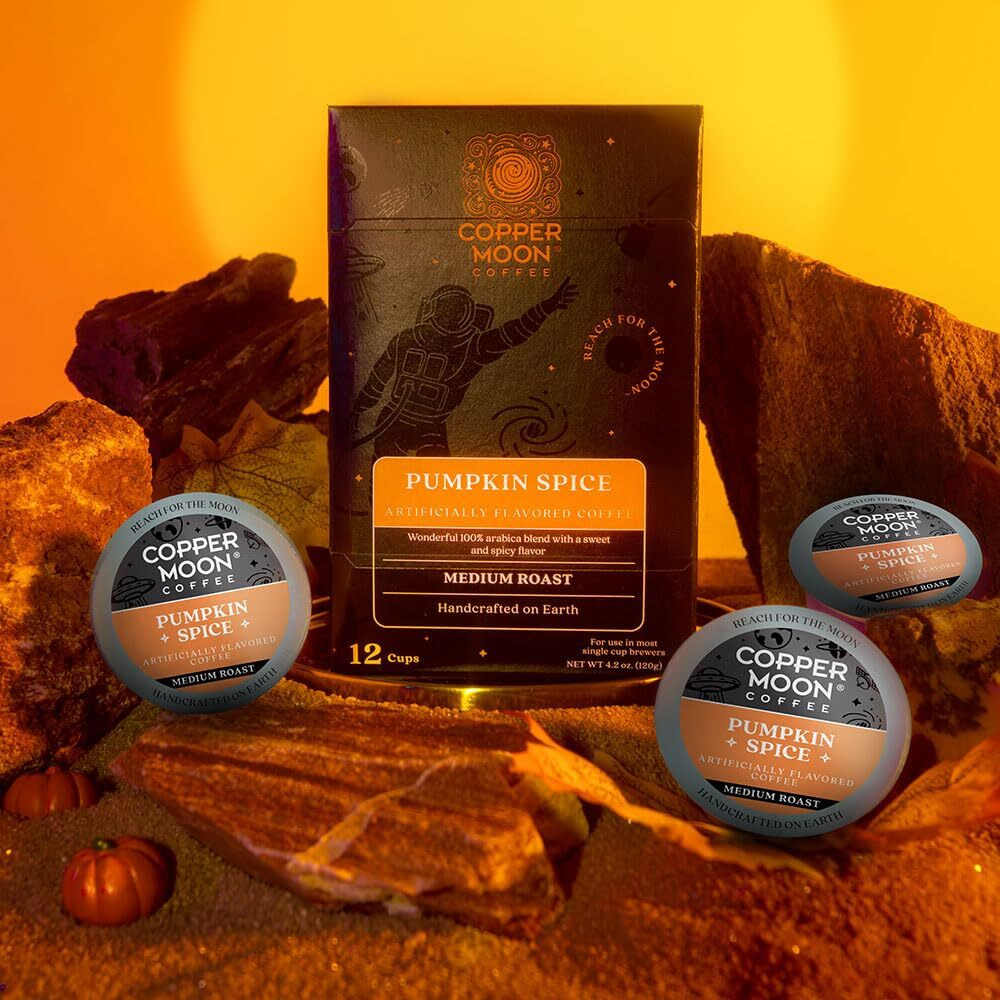 Copper Moon Single Serve Coffee Pods For Keurig K-Cup Brewers, Medium Roast, Pumpkin Spice Blend, 12 Count