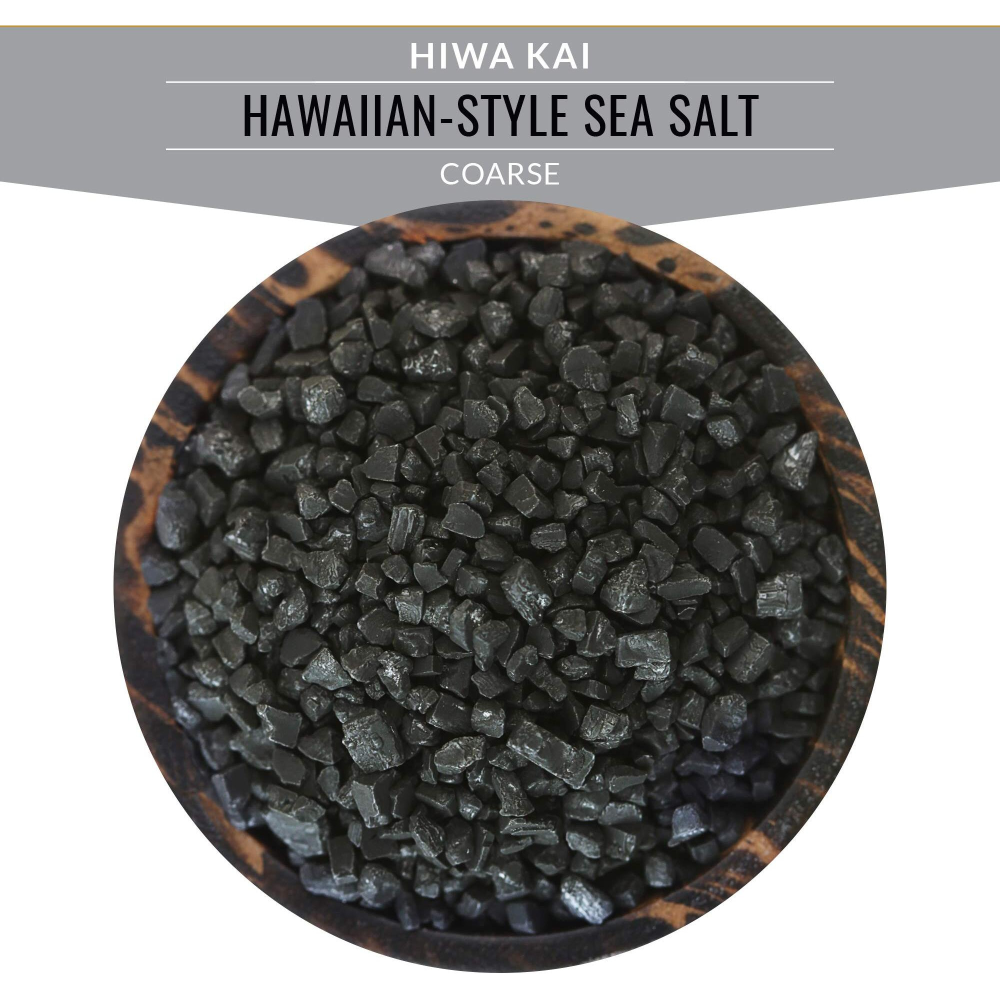 Saltworks Artisan Salt Company Hiwa Kai Black Hawaiian-Style Sea Salt, Coarse Grain, Pour Spout, 16 Ounce