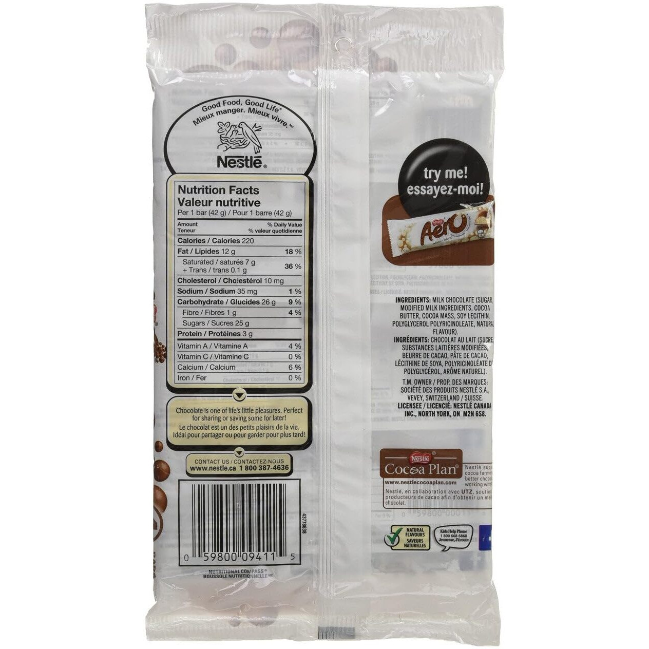 Aero Milk Chocolate, 4X42G, Multipack