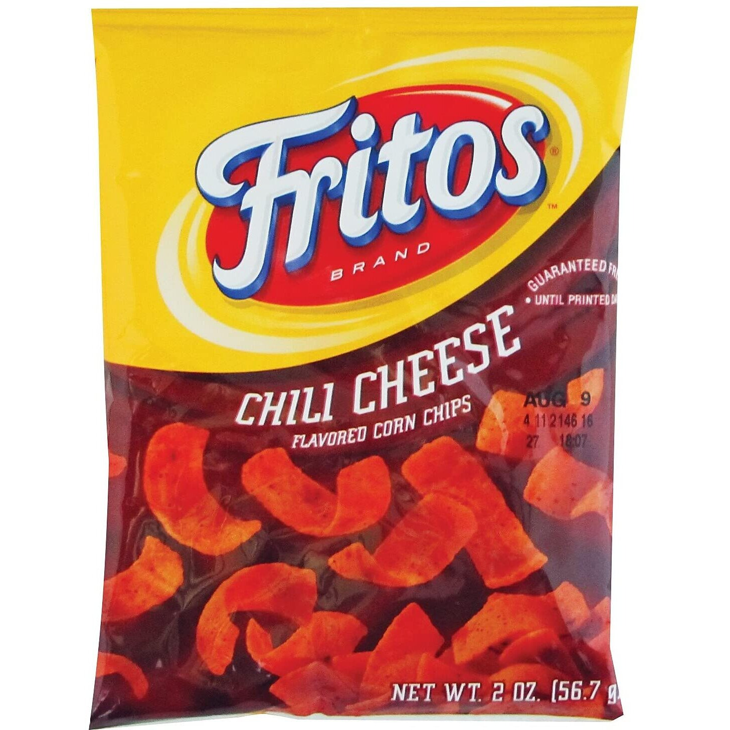 Fritos Corn Chips, Chili Cheese, 2-Ounce Large Single Serve Bags (Pack Of 64)