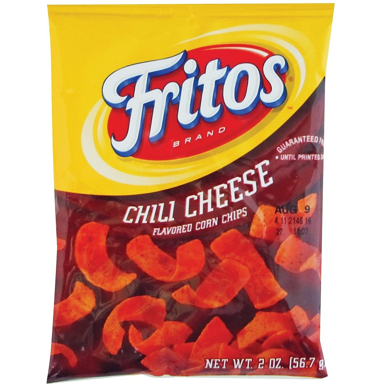 Fritos Corn Chips, Chili Cheese, 2-Ounce Large Single Serve Bags (Pack Of 64)