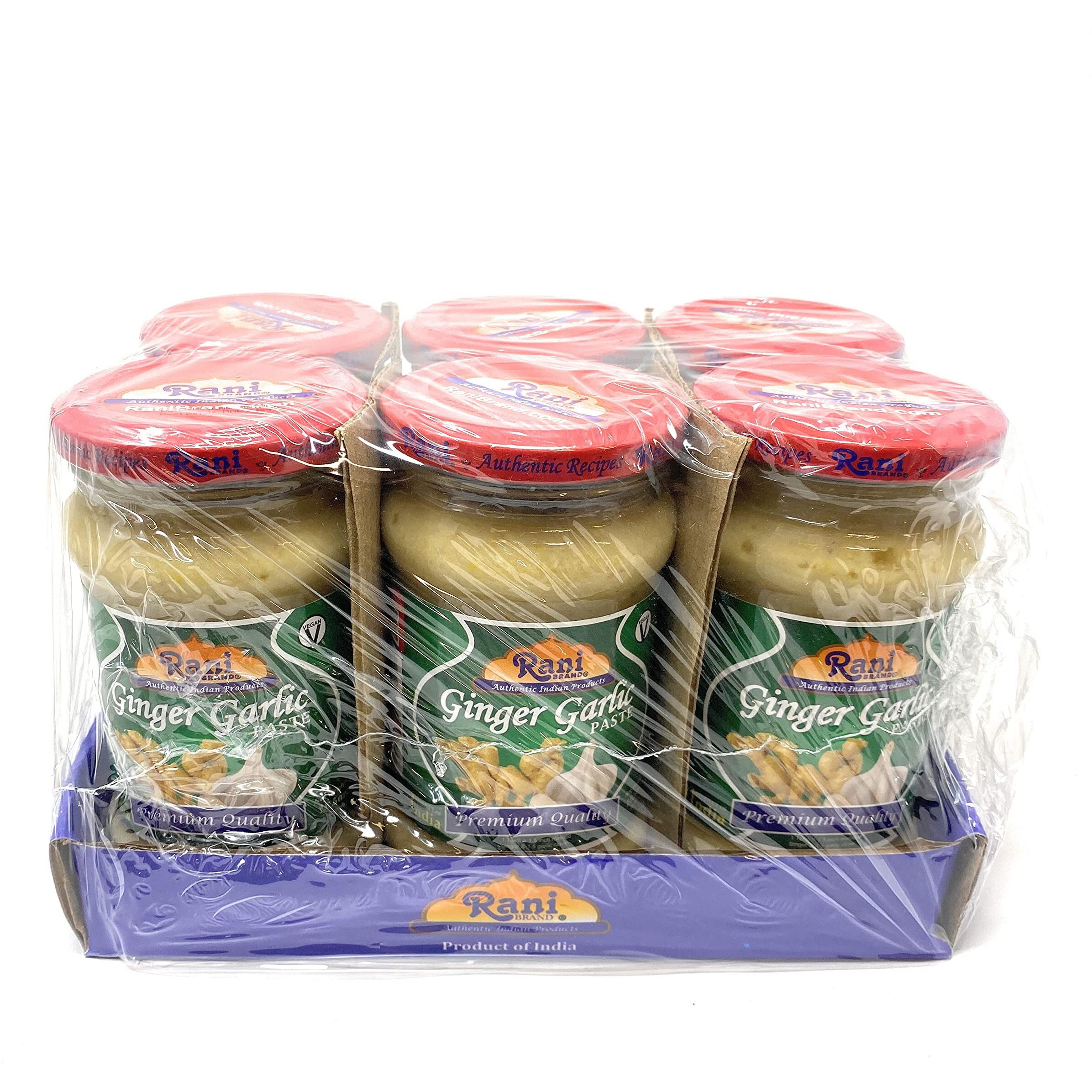 Rani Ginger Garlic Cooking Paste 10.58Oz (300G) Glass Jar, Pack Of 5+1 Free ~ Vegan | Gluten Free | Non-Gmo | No Colors | Indian Origin