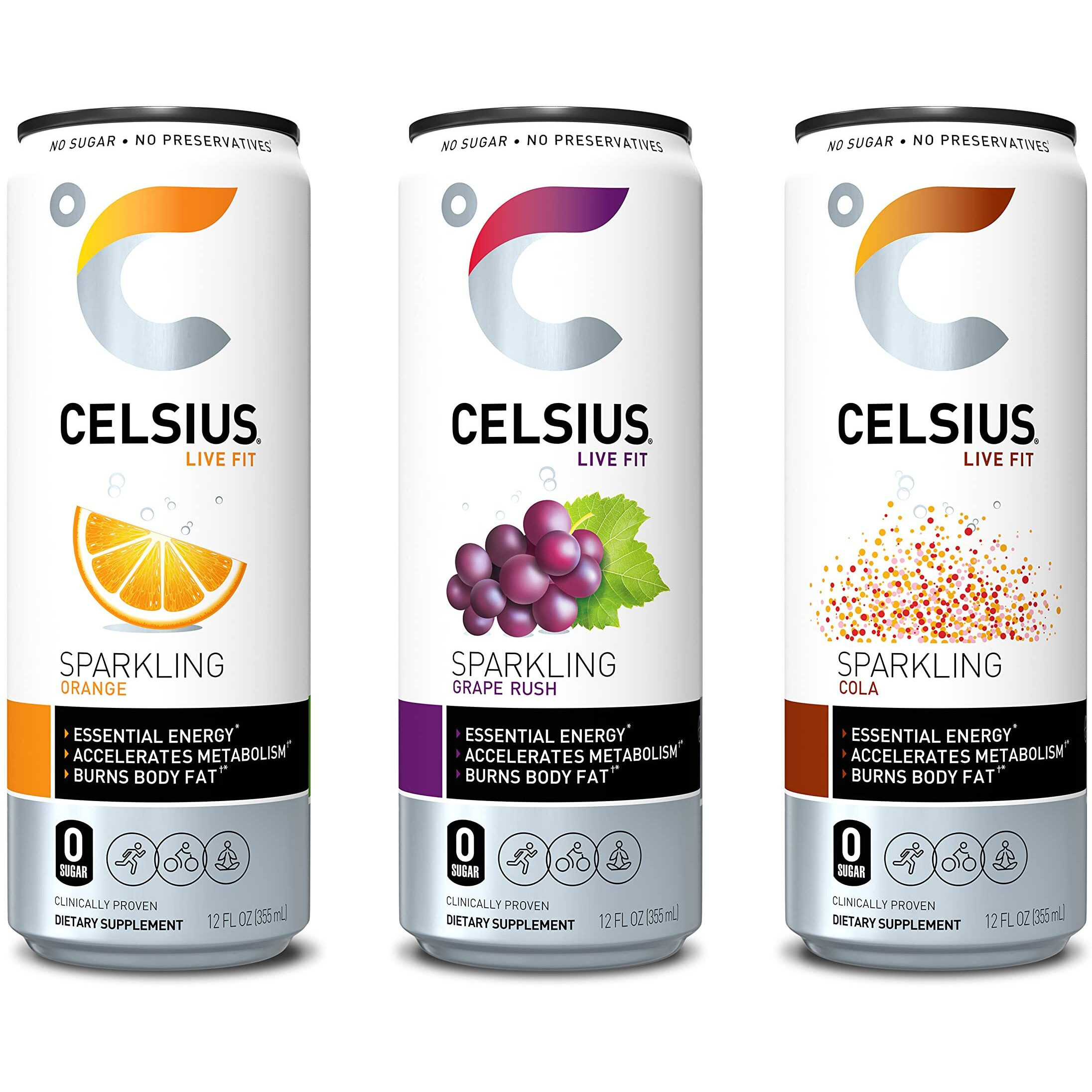 Celsius Sparkling Classic Pop Pack, Functional Essential Energy Drink 12 Fl Oz (Pack Of 12)