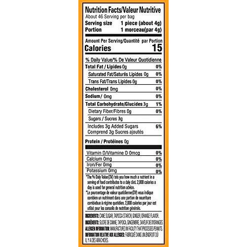 Gem Gem Ginger Candy Chewy Ginger Chews (Orange, 6.5Oz, Pack Of 2)