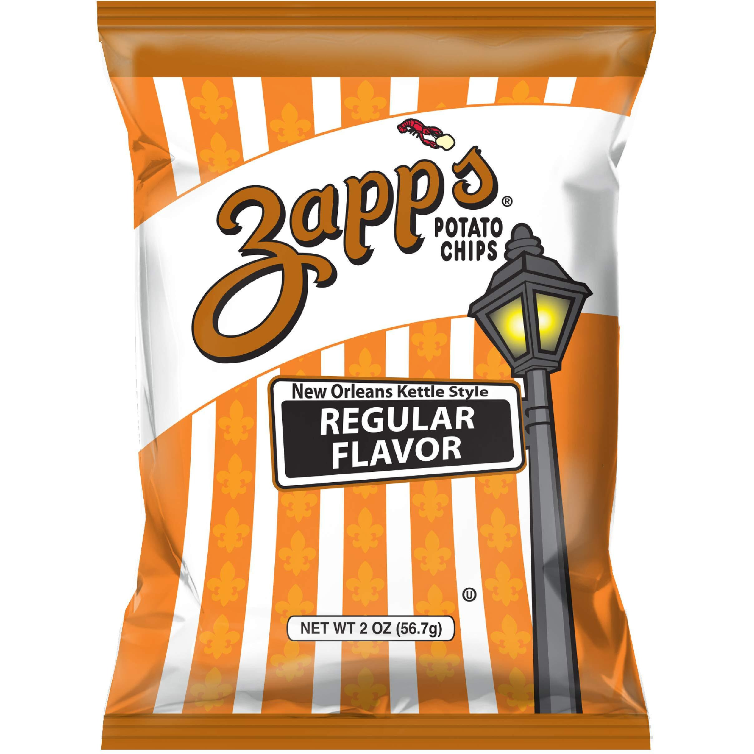 Zapps New Orleans Kettle-Style Potato Chips, Regular - Crunchy Chips With A Salty, Delicious Flavor, Great For Lunches Or Snacking On The Go, 2 Oz. Bag (Pack Of 25)