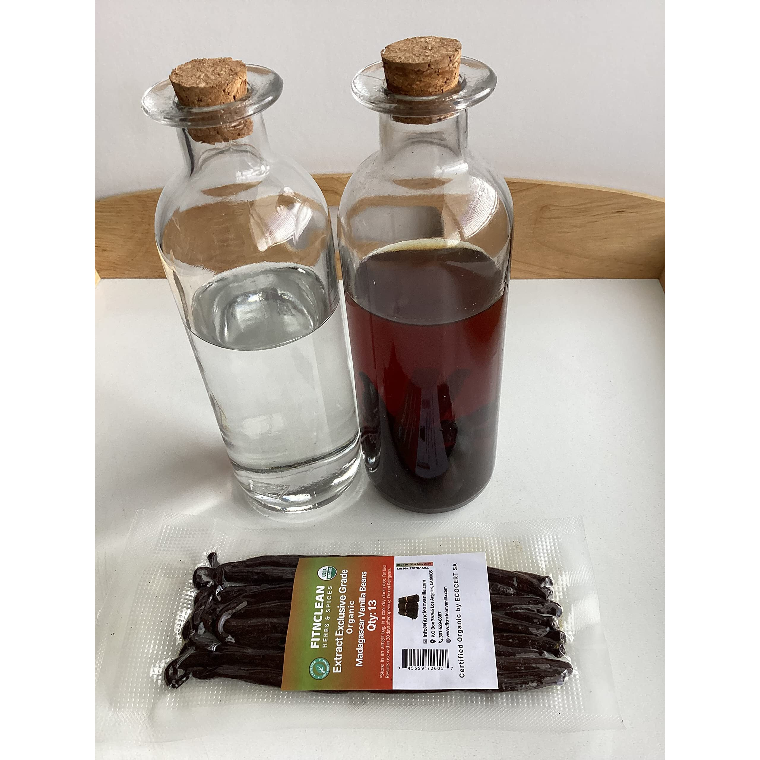13 Organic Madagascar Vanilla Beans Extract Exclusive Grade B. 4.5""- 5.5"" By Fitnclean Vanilla. Dry Bulk Bourbon Whole Non-Gmo Pods