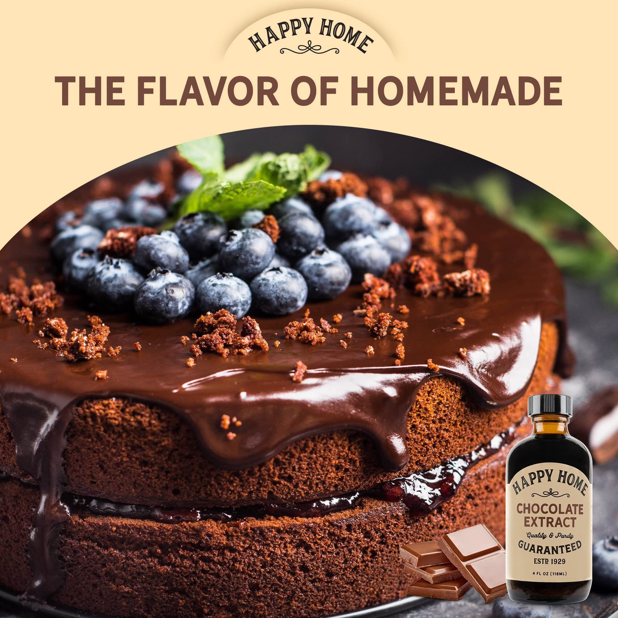 Happy Home Premium Natural Chocolate Flavor - Certified Kosher, 4 Oz.