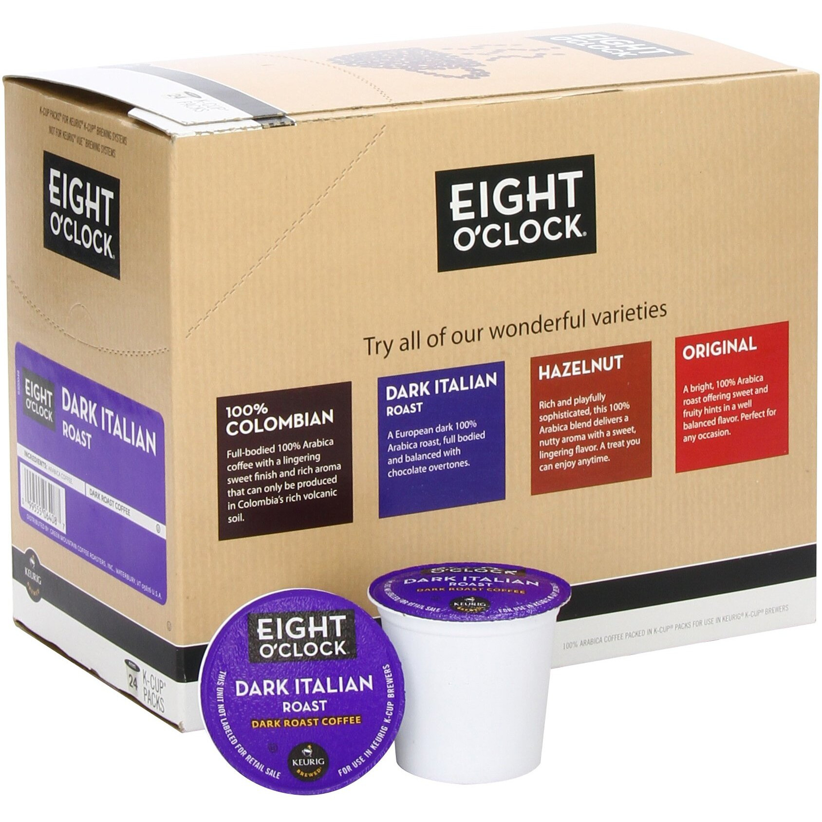 Eight O'Clock Coffee Dark Italian Roast K-Cups, 24-Count (Pack Of 2)