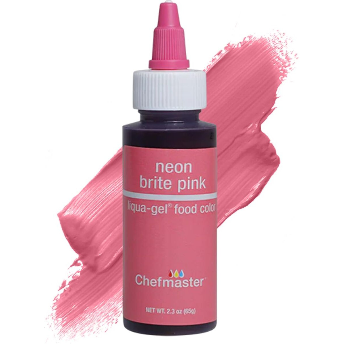 Chefmaster Neon Pink Liqua-Gel Food Coloring | Vibrant Color | Professional-Grade Dye For Icing, Frosting, Fondant | Baking & Decorating | Fade-Resistant | Easy-To-Use | Made In Usa | 2.3 Oz