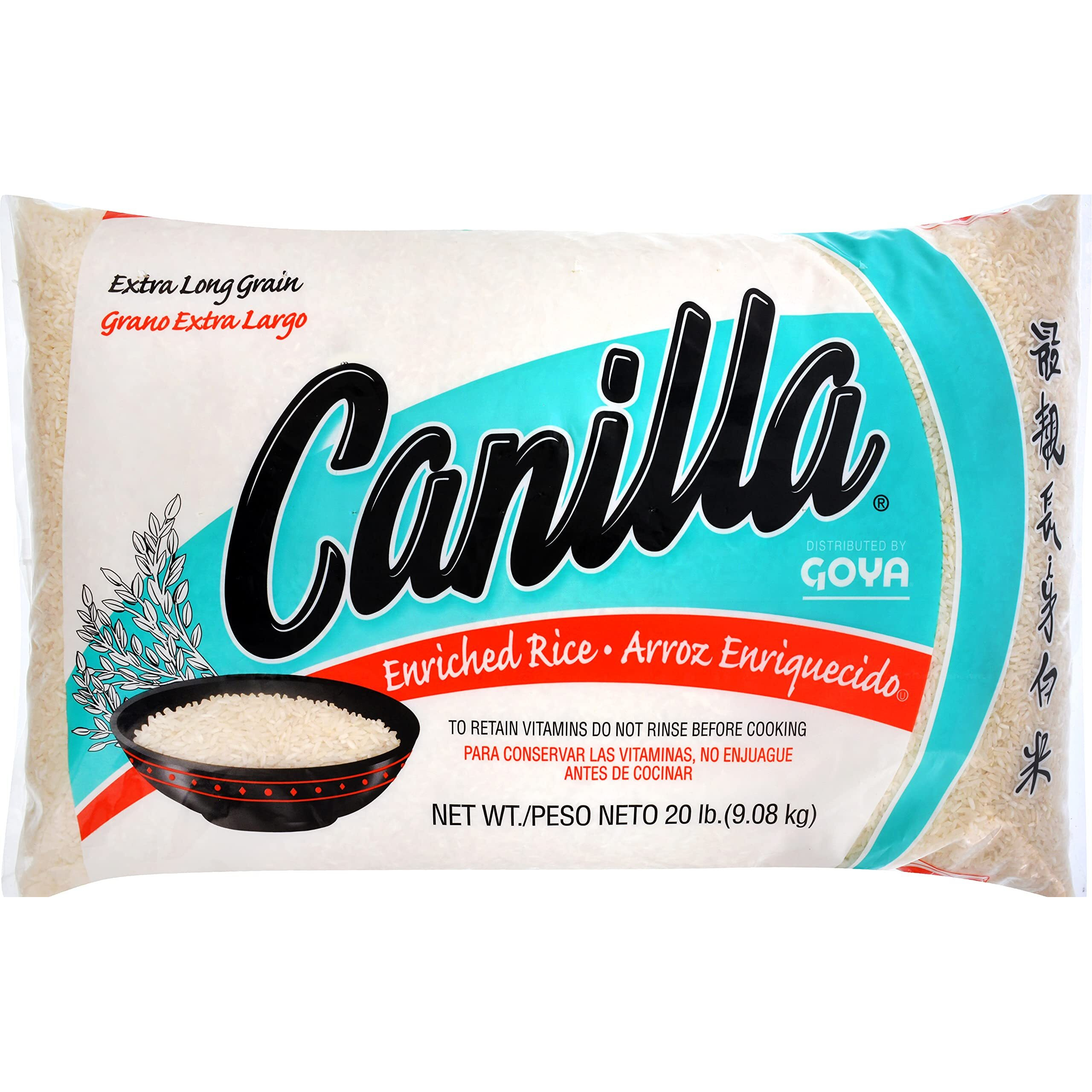 Goya Foods Canilla Extra Long Grain White Rice, 20 Pound