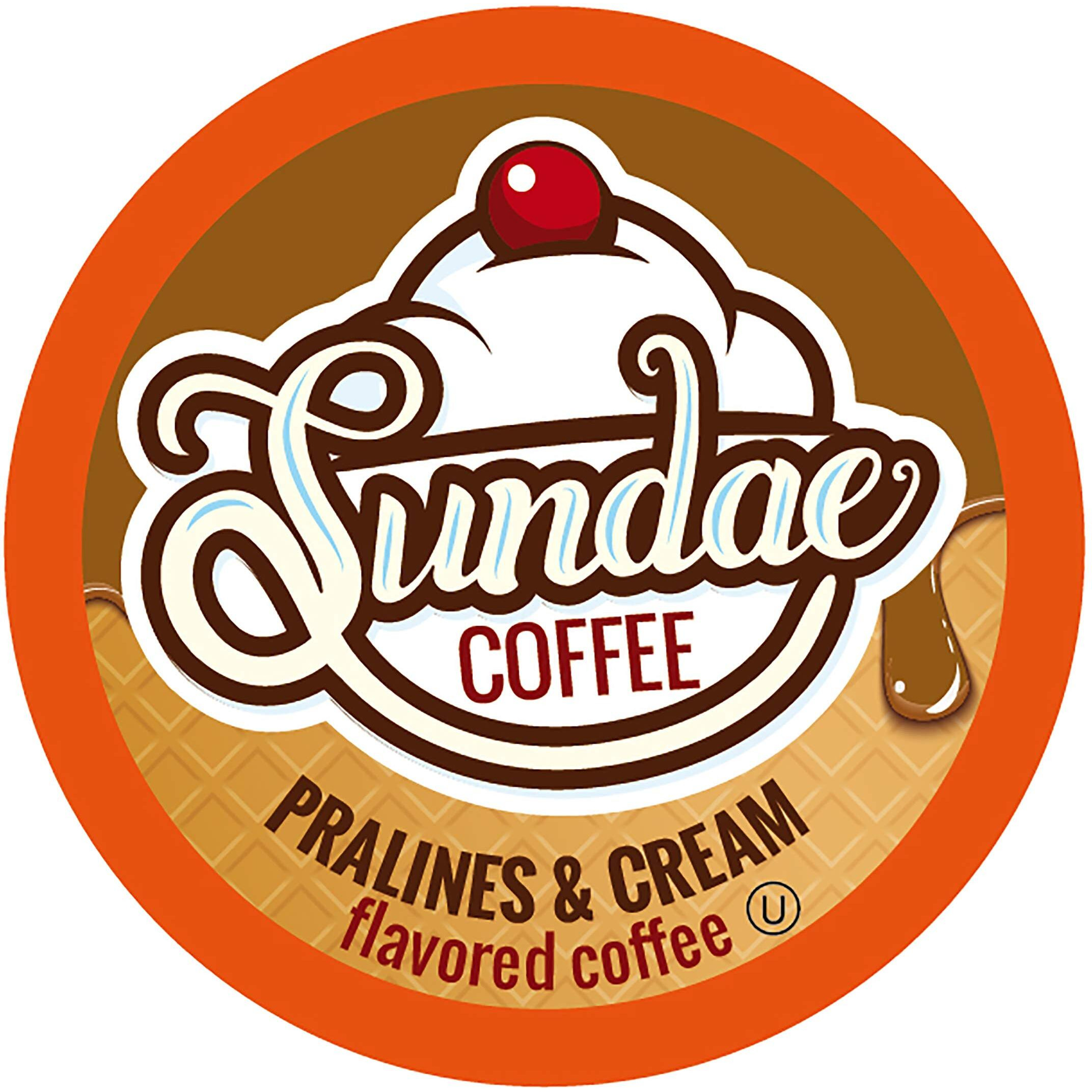 Sundae Ice Cream Flavored Coffee Pods, Compatible With 2.0 Keurig K-Cup Brewer, (Pralines And Cream) 48 Count