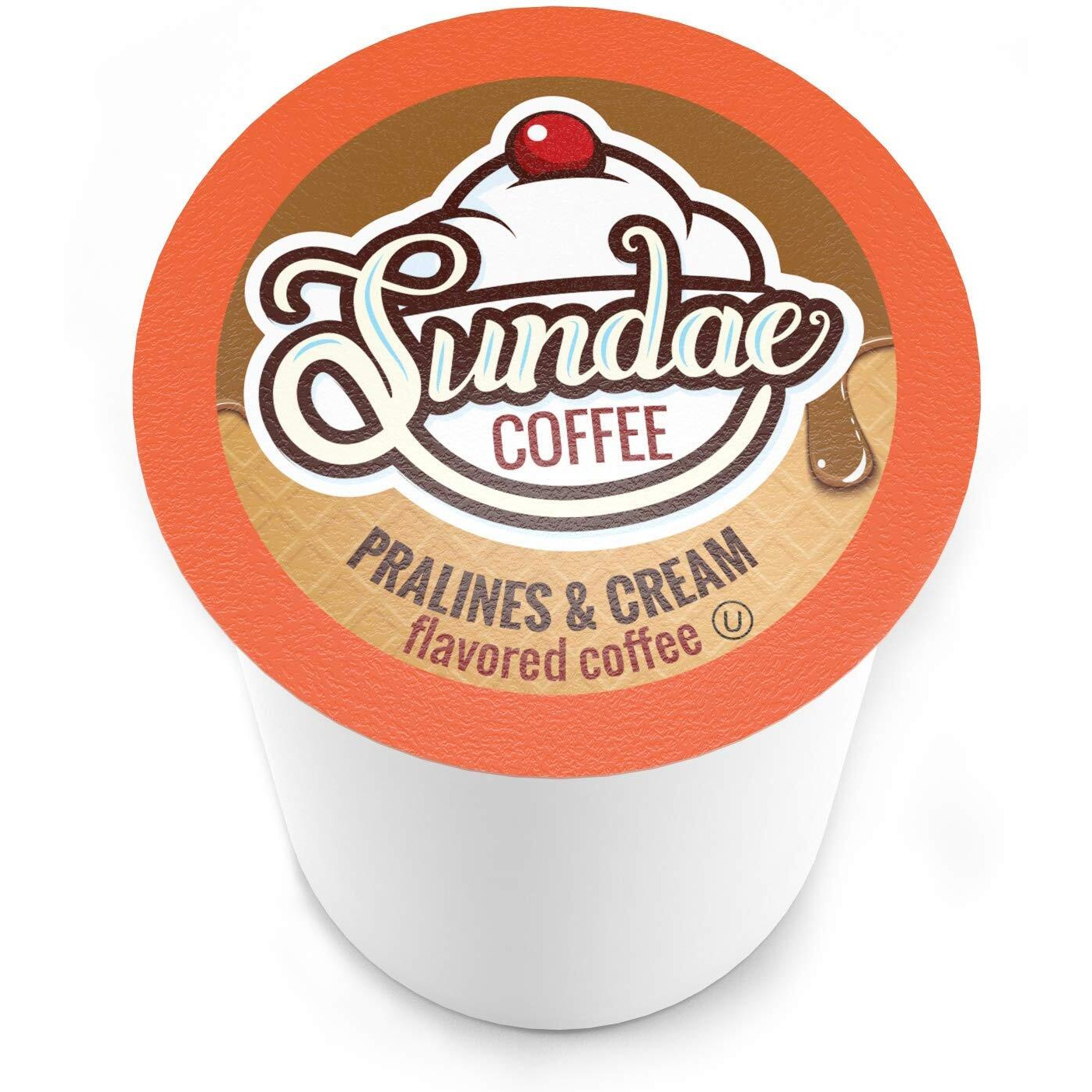 Sundae Ice Cream Flavored Coffee Pods, Compatible With 2.0 Keurig K-Cup Brewer, (Pralines And Cream) 48 Count