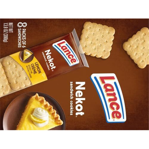 Lance Nekot Cookie Sandwiches Lemon Creme Filling 8 Count (Pack Of 3)