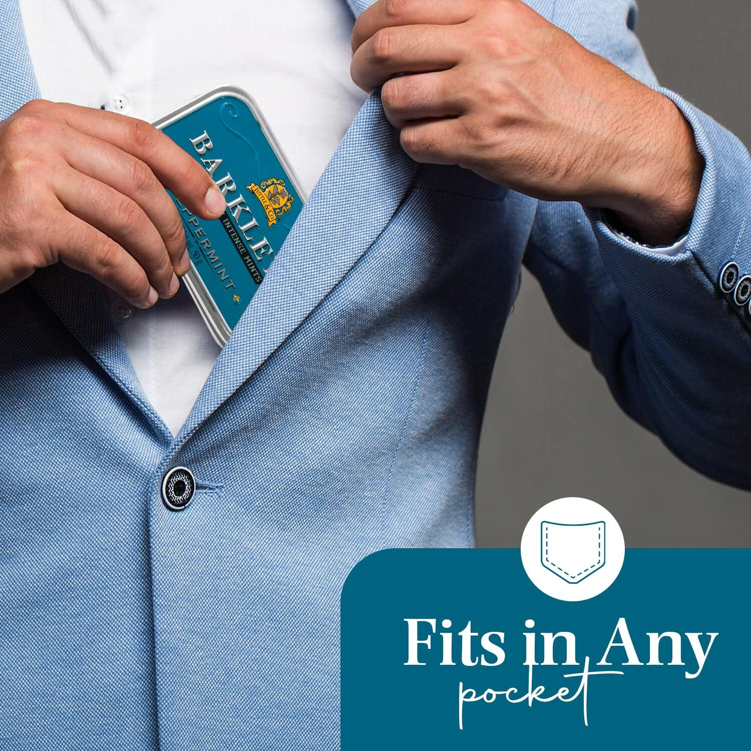 Barkleys Peppermint Breath Mints - Breath Mint, Mints Travel Size, After Dinner Mints, Peppermints Breath Freshener, Peppermint Candy In Reusable Classic Travel Tins - Vegan, 50-Count, 1-Pack