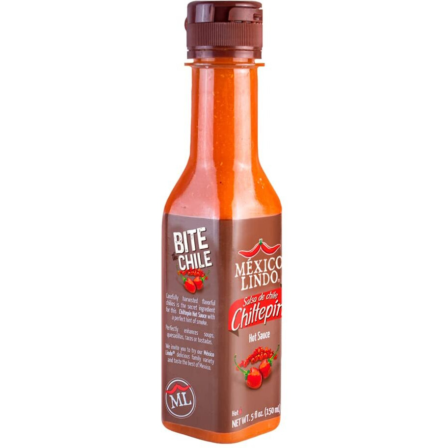 Mexico Lindo Chiltepin Hot Sauce | 14,200 Scoville Level | Traditional Spicy Flavor | 5 Fl Oz Bottles (Pack Of 6)