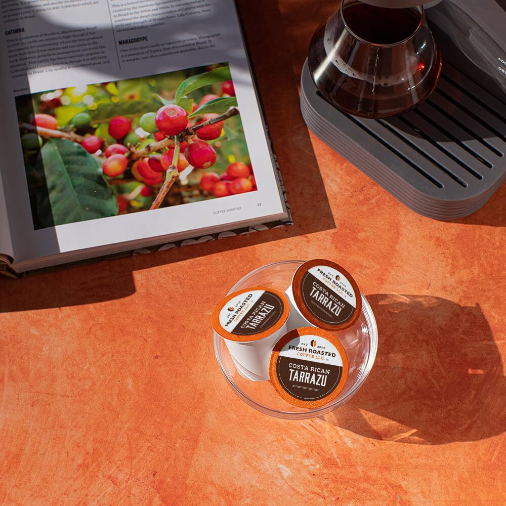 Fresh Roasted Coffee, Costa Rican Tarrazu, Medium Roast, Kosher, K-Cup Compatible, 24 Pods